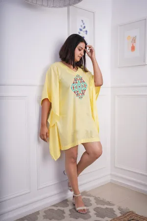 Lemon Rayon Kaftan - Precious