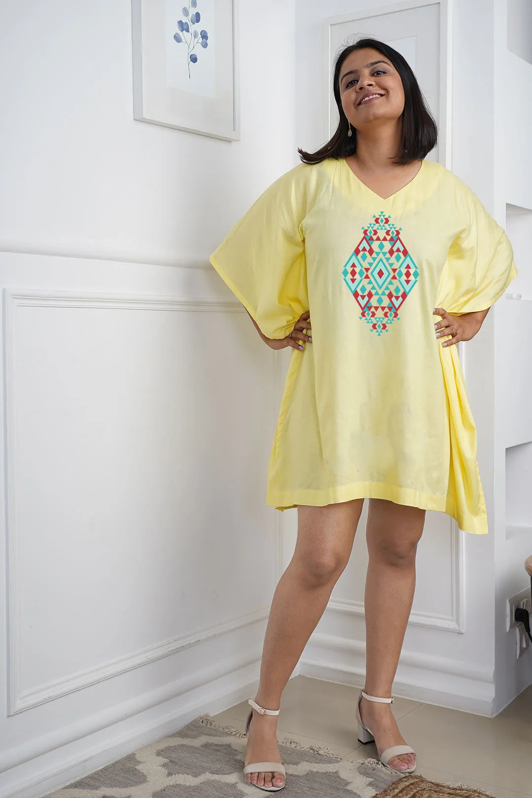 Lemon Rayon Kaftan - Precious