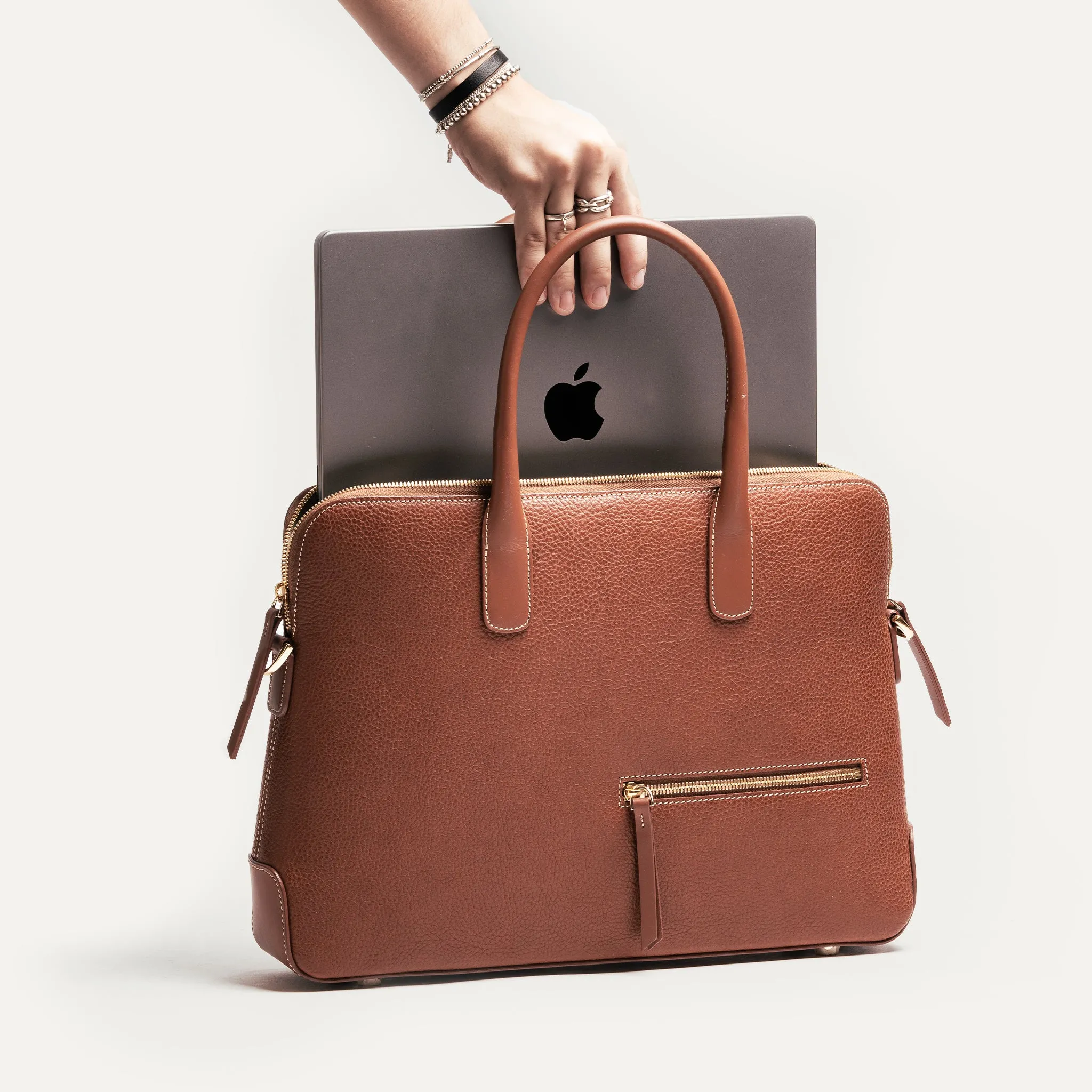 LENA  | Cuir grainé cognac