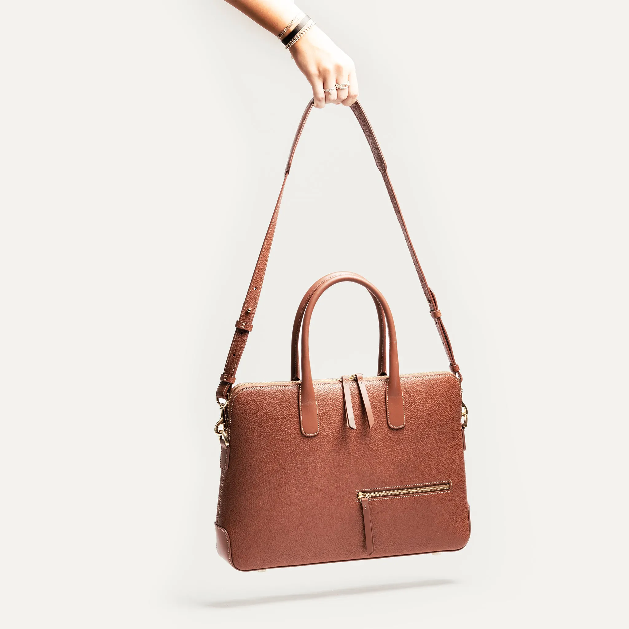 LENA  | Cuir grainé cognac