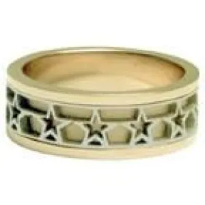 Linked Stars 14K White Gold Ring
