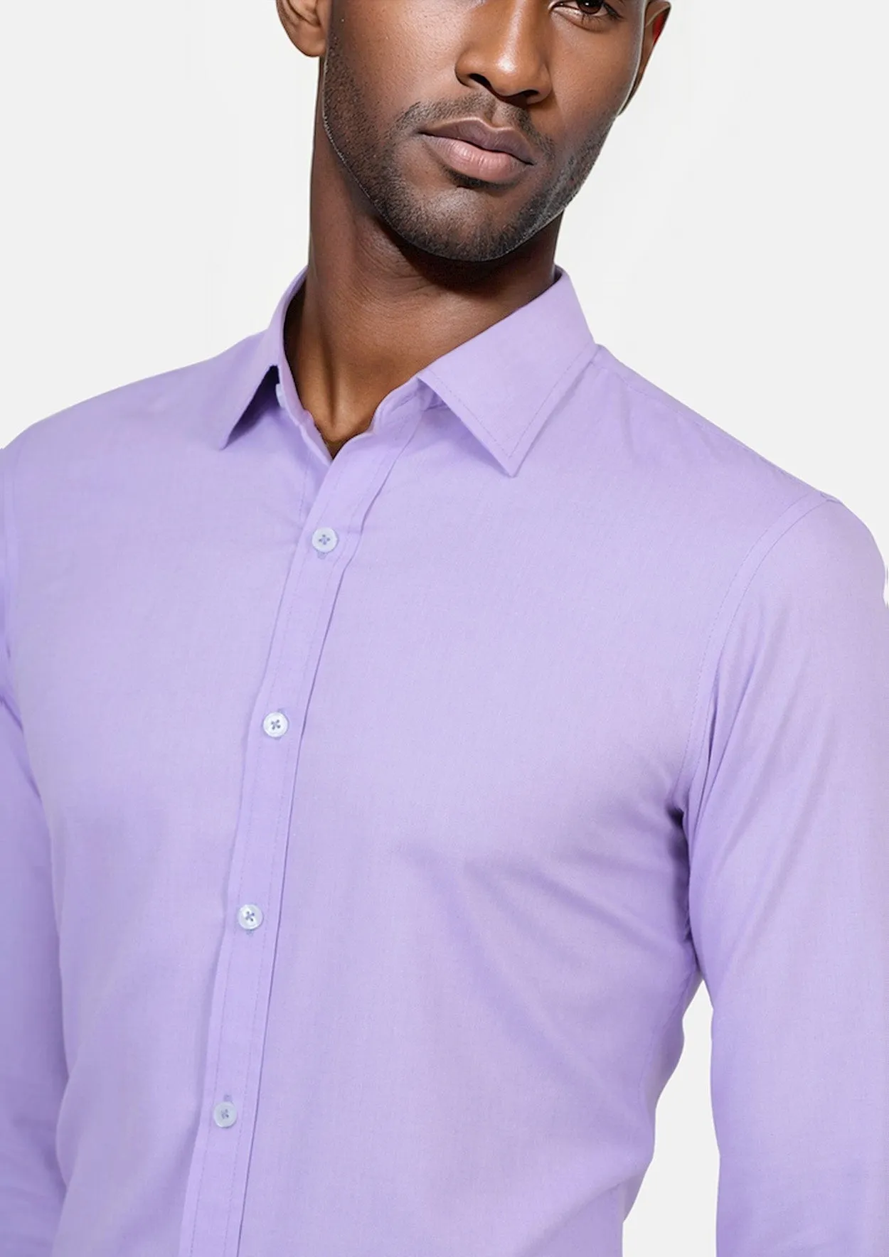 Mauve Egyptian Cotton Broadcloth Shirt