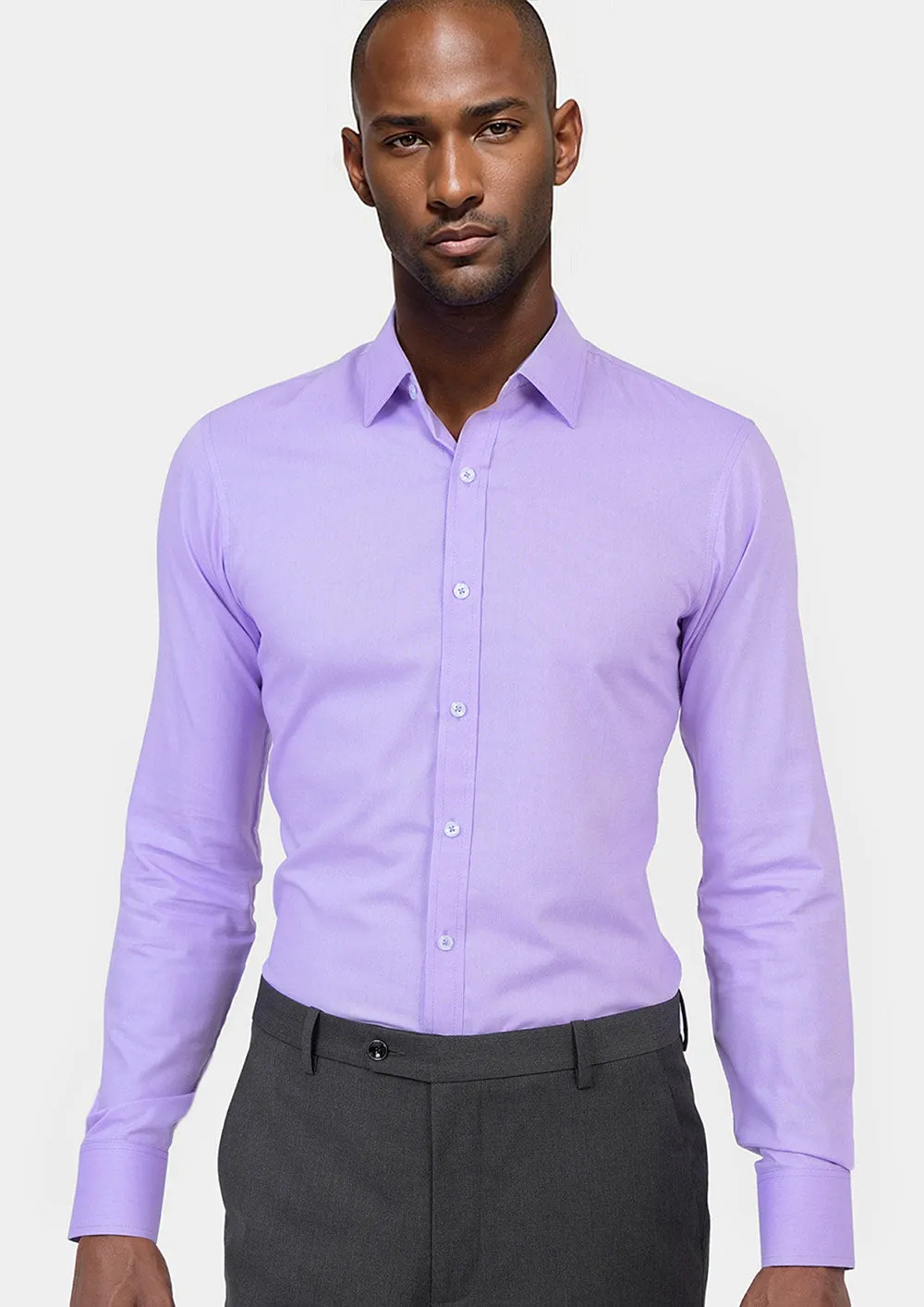 Mauve Egyptian Cotton Broadcloth Shirt