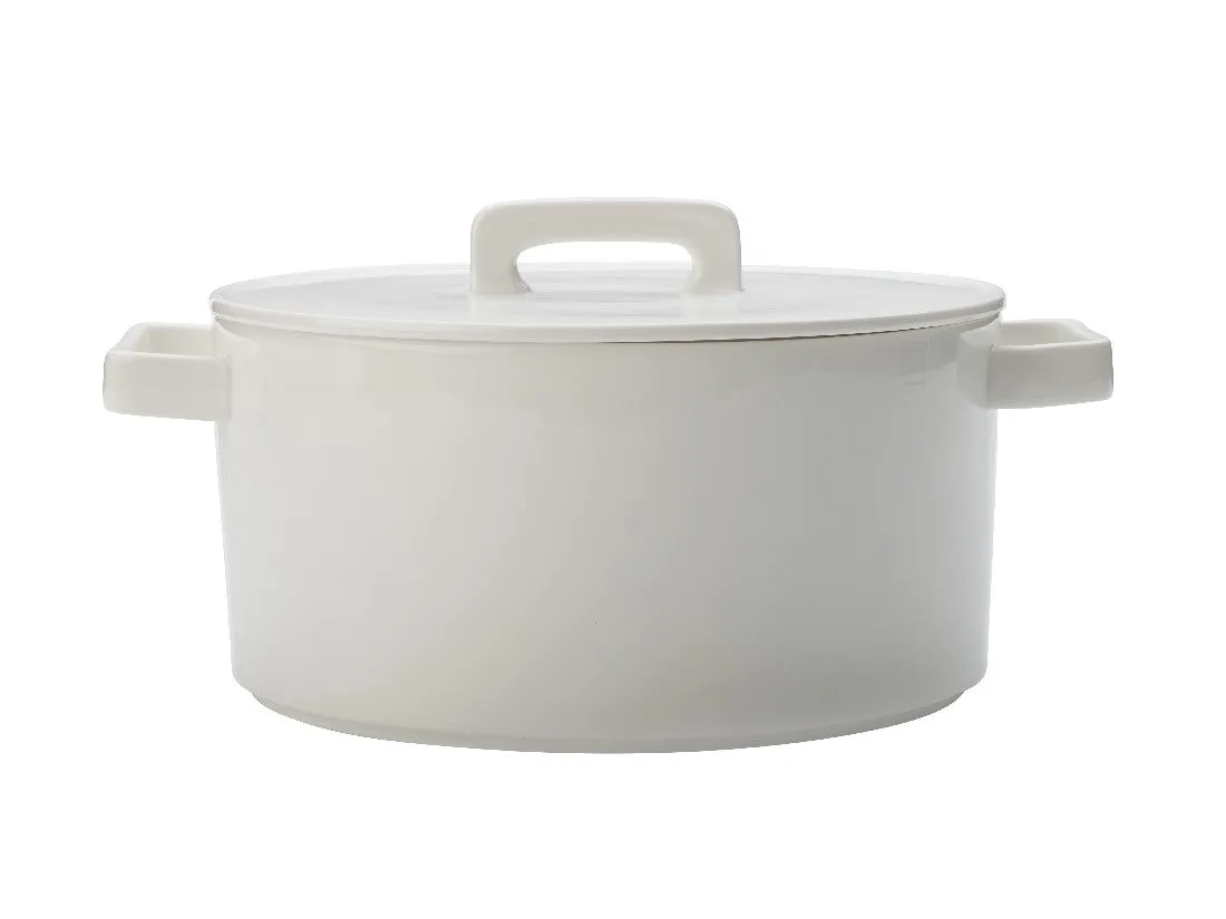 Maxwell & Williams Epicurious Round Casserole 2.6l White Gift Boxed