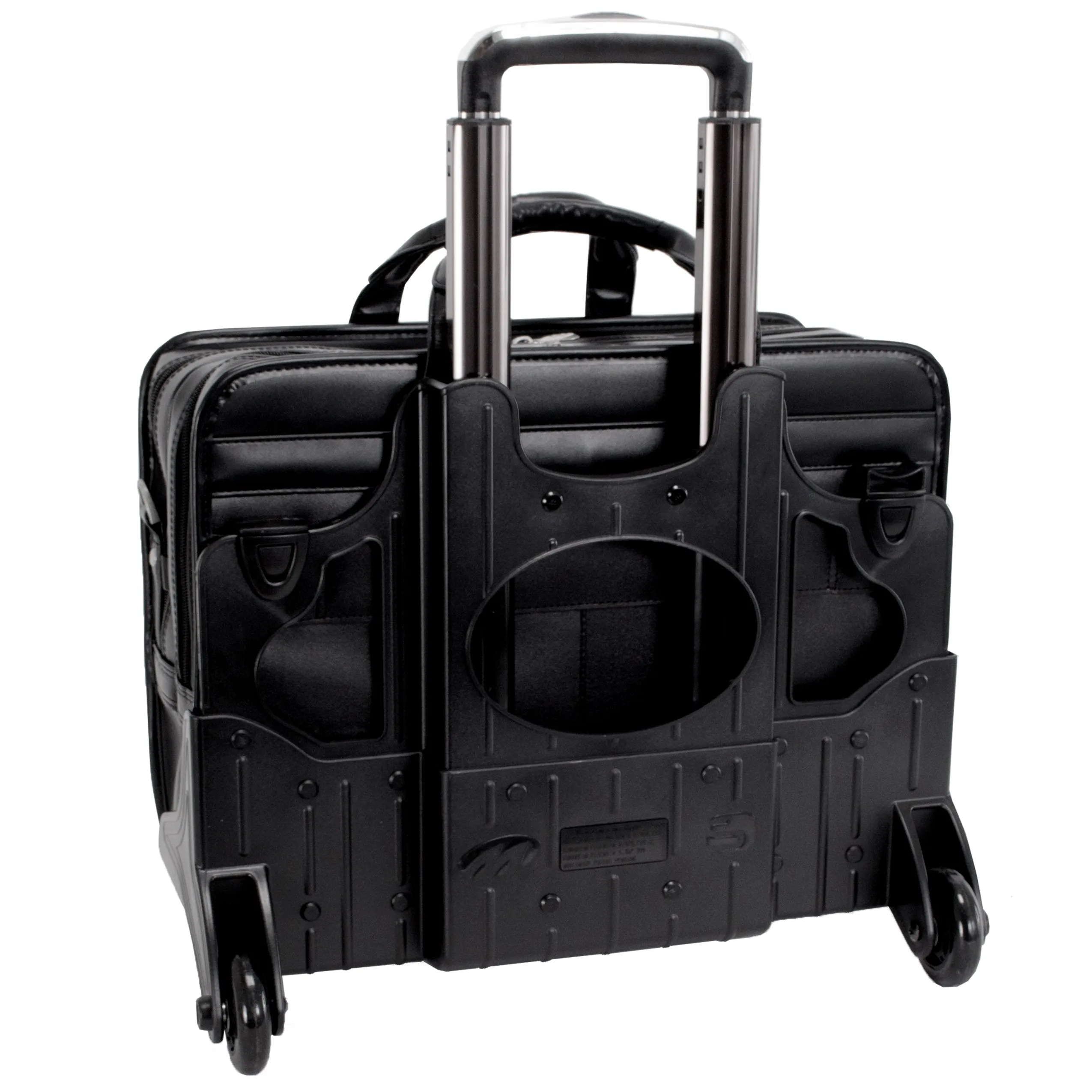 McKlein CLINTON 17" Leather Patented Detachable -Wheeled Laptop Briefcase