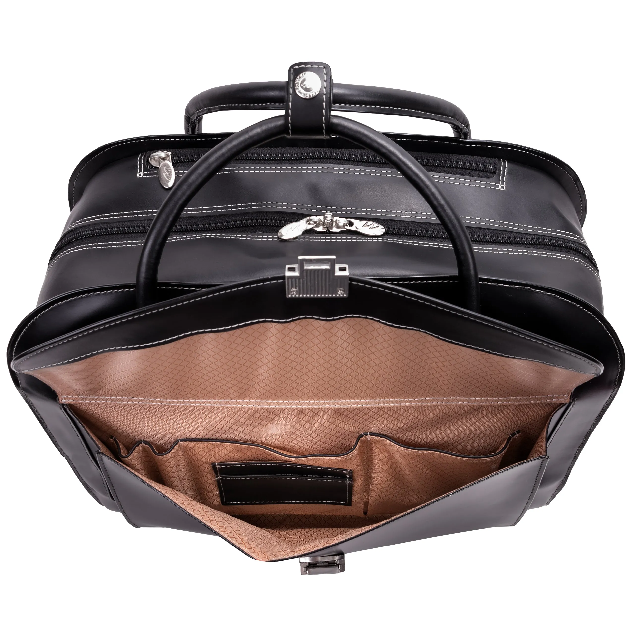 McKlein GRANVILLE 15" Leather  Wheeled Ladies' Laptop Briefcase