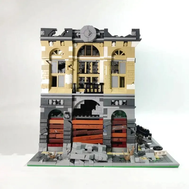 MOC K126 Experts Ruin City Bank Apocalypse Bricks Toys