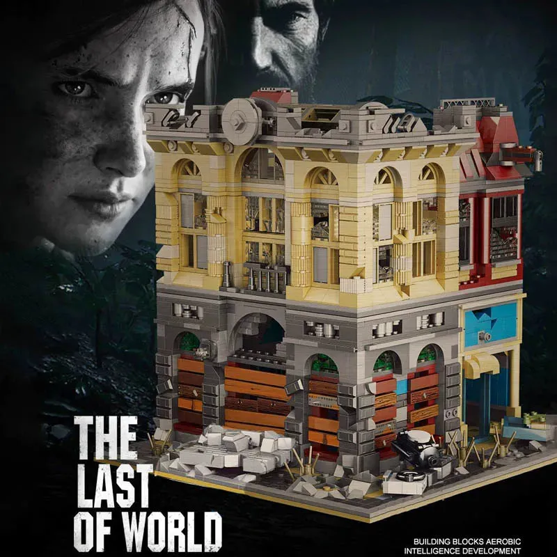 MOC K126 Experts Ruin City Bank Apocalypse Bricks Toys