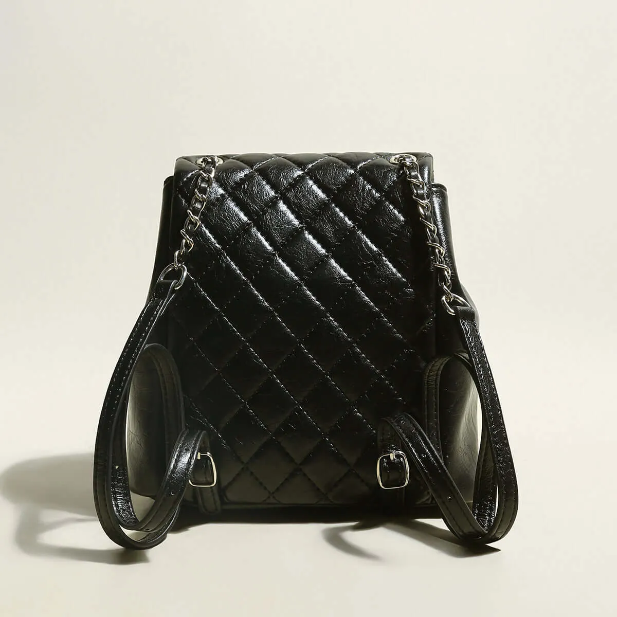 Multi-Pocket Chainstrap Quilted Backpack