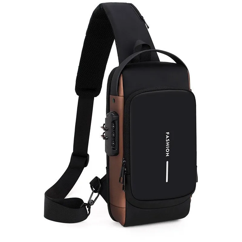 Multifunction Anti Theft USB Shoulder Bag  for Men / Man Crossbody Cross Body Travel Sling Chest Bag