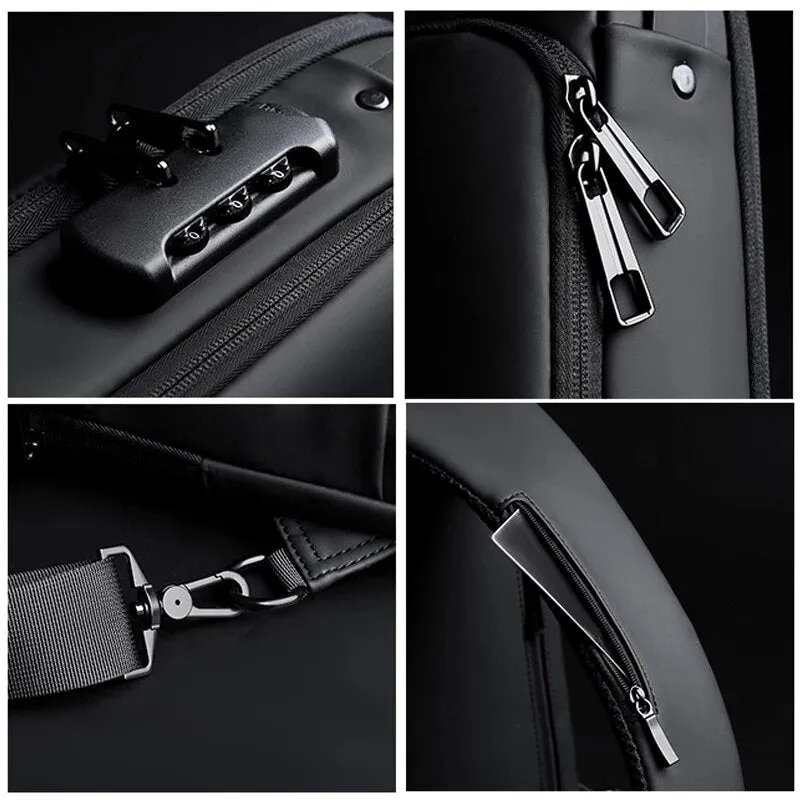Multifunction Anti Theft USB Shoulder Bag  for Men / Man Crossbody Cross Body Travel Sling Chest Bag