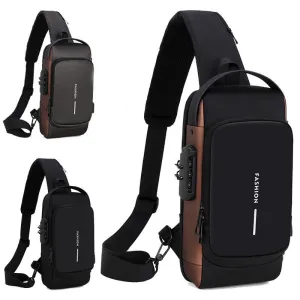 Multifunction Anti Theft USB Shoulder Bag  for Men / Man Crossbody Cross Body Travel Sling Chest Bag