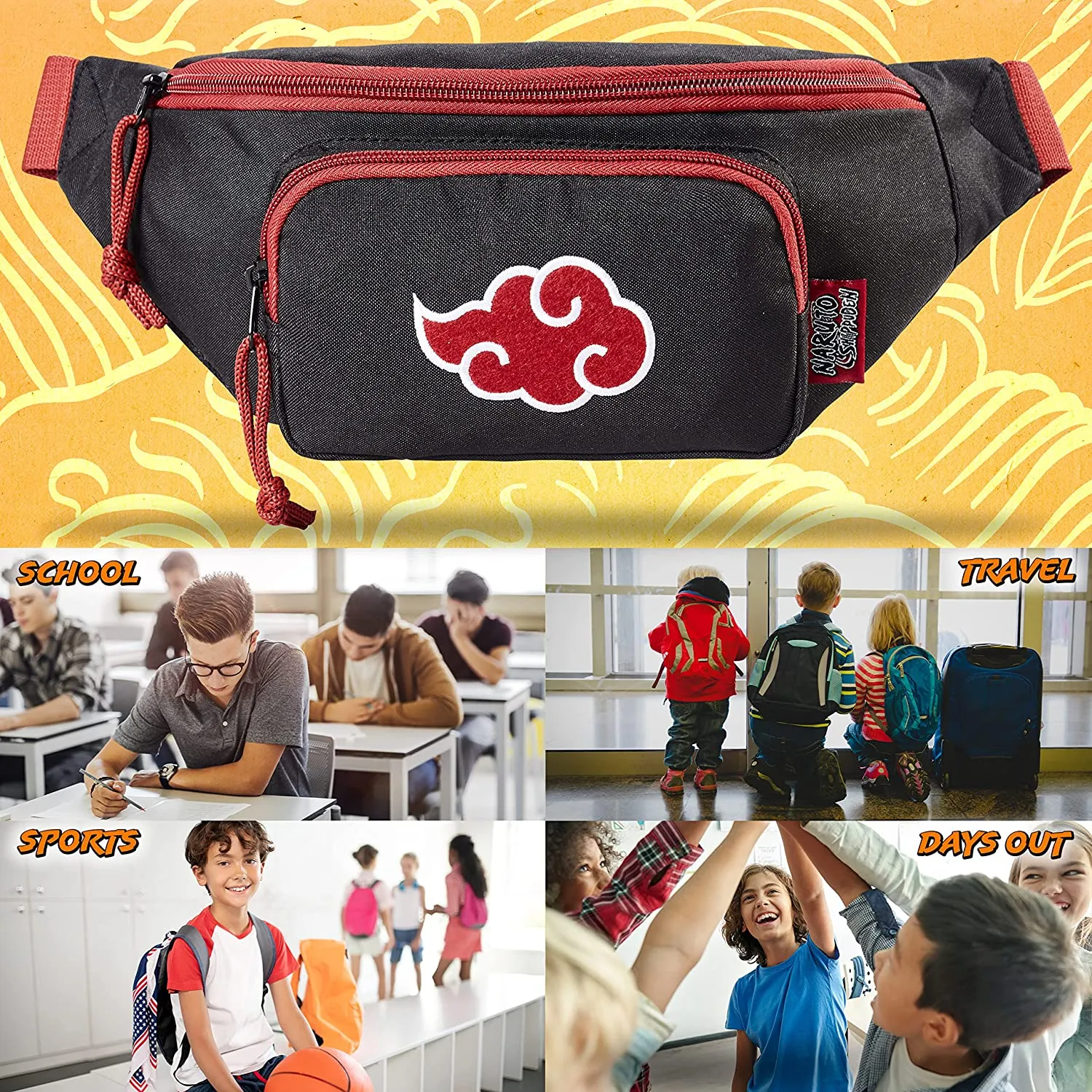 Naruto Bum Bag for Boys - Waist Bag for Kids