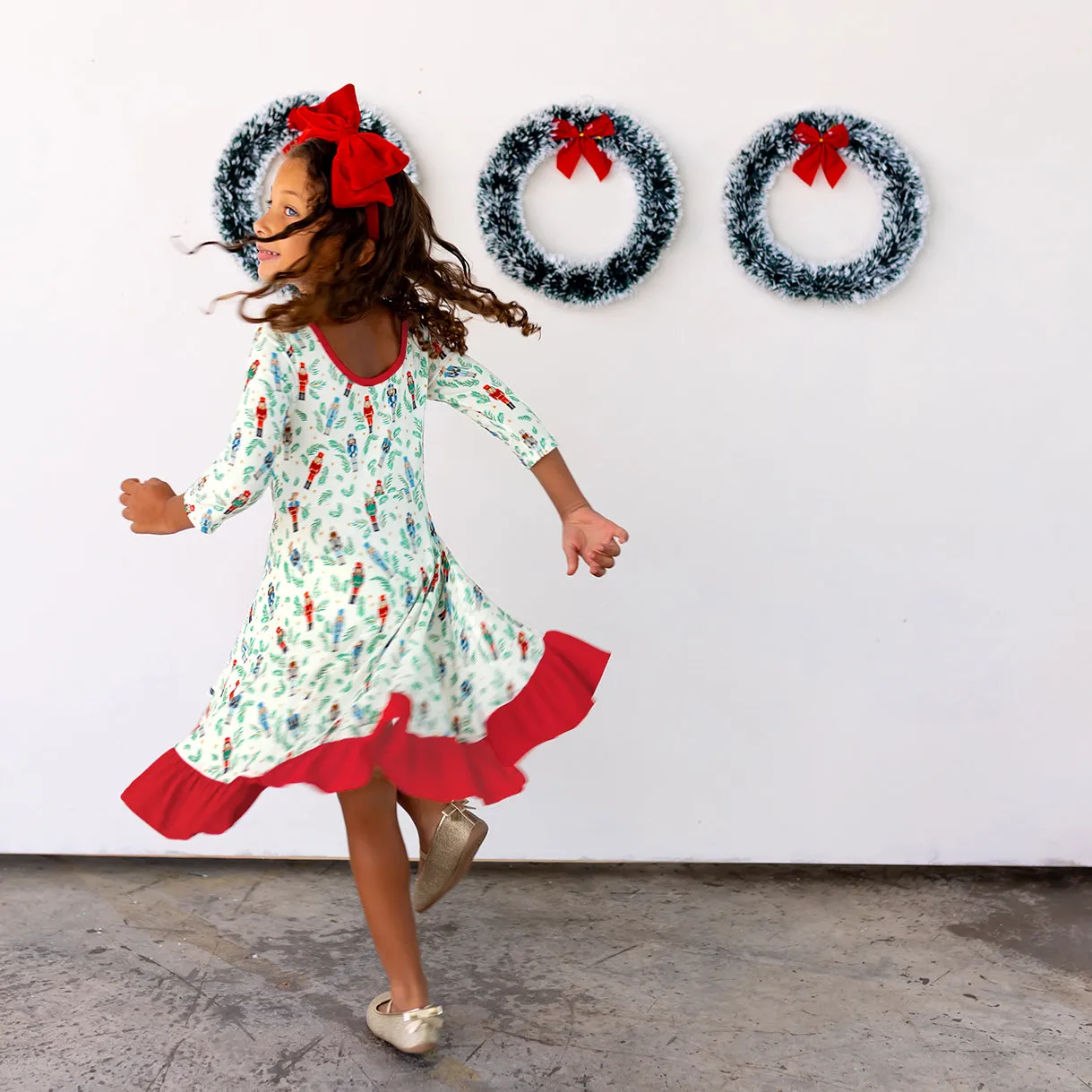 Nutcrackers Midnight March Ruffle Hi-Lo Twirling Dress (2T-7/8)