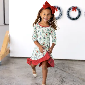 Nutcrackers Midnight March Ruffle Hi-Lo Twirling Dress (2T-7/8)