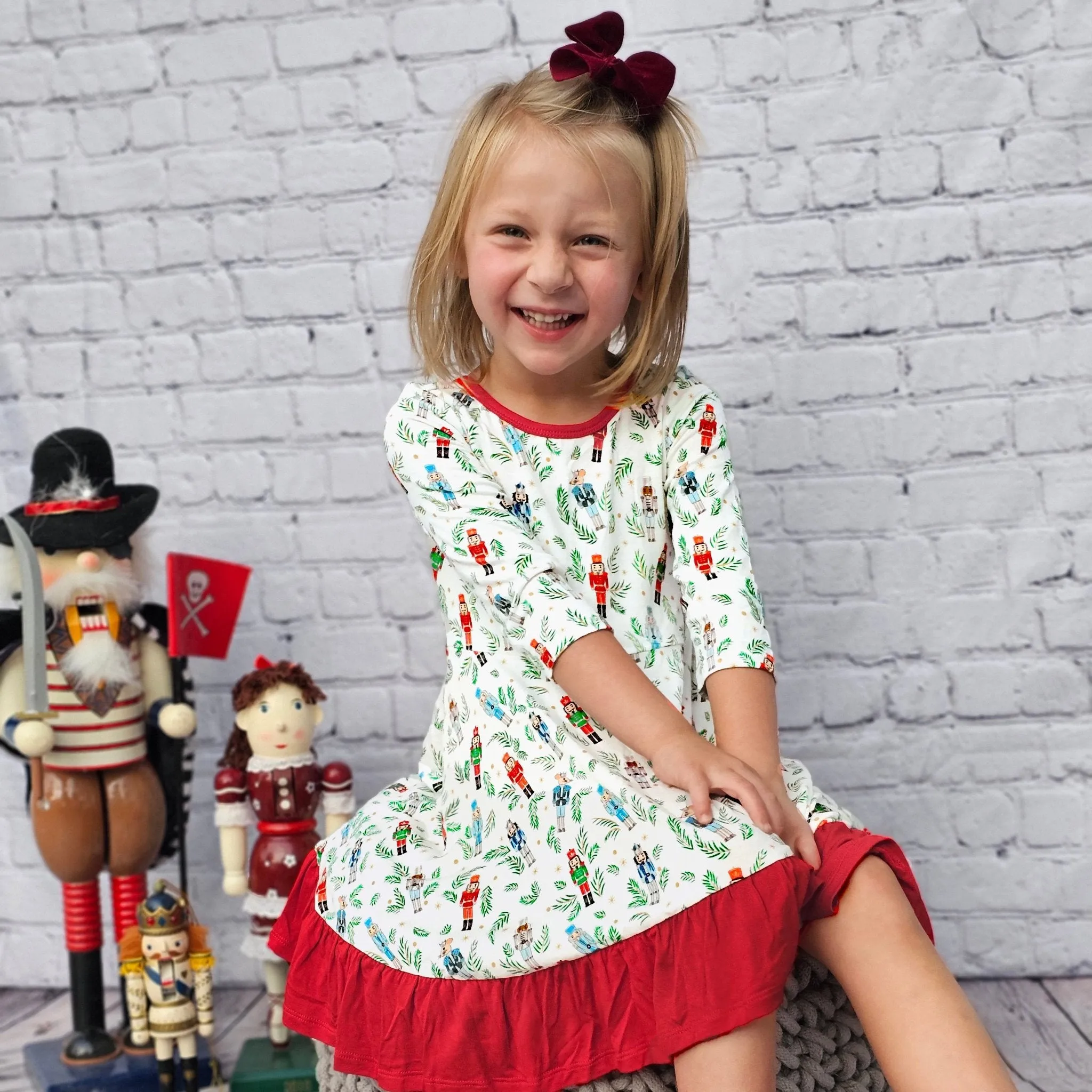 Nutcrackers Midnight March Ruffle Hi-Lo Twirling Dress (2T-7/8)