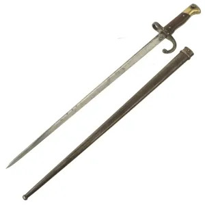 Original Austrian Peabody Martini Gras-style T-back Bayonet by ŒWG Steyr with Scabbard - dated 1883