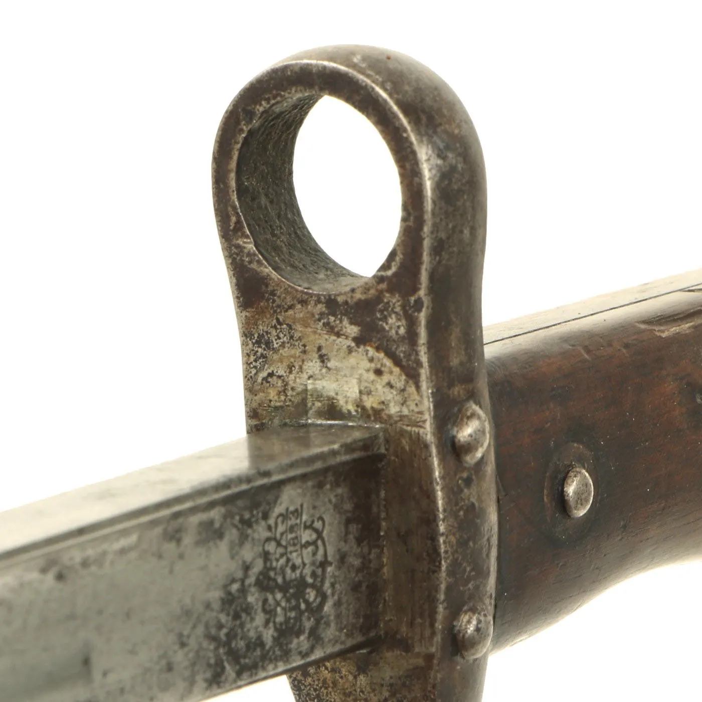 Original Austrian Peabody Martini Gras-style T-back Bayonet by ŒWG Steyr with Scabbard - dated 1883