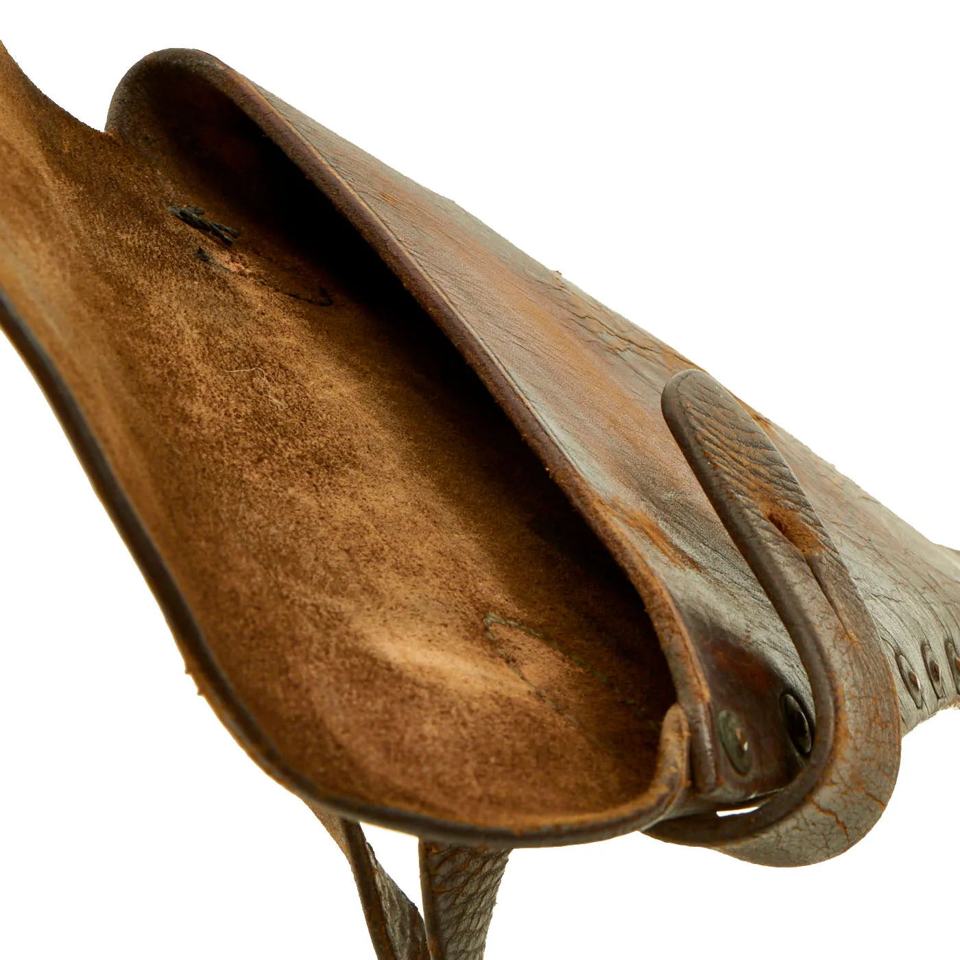 Original British WWI Officer's .455 Webley Self-Loading Pistol Large Leather Holster with Shoulder Strap