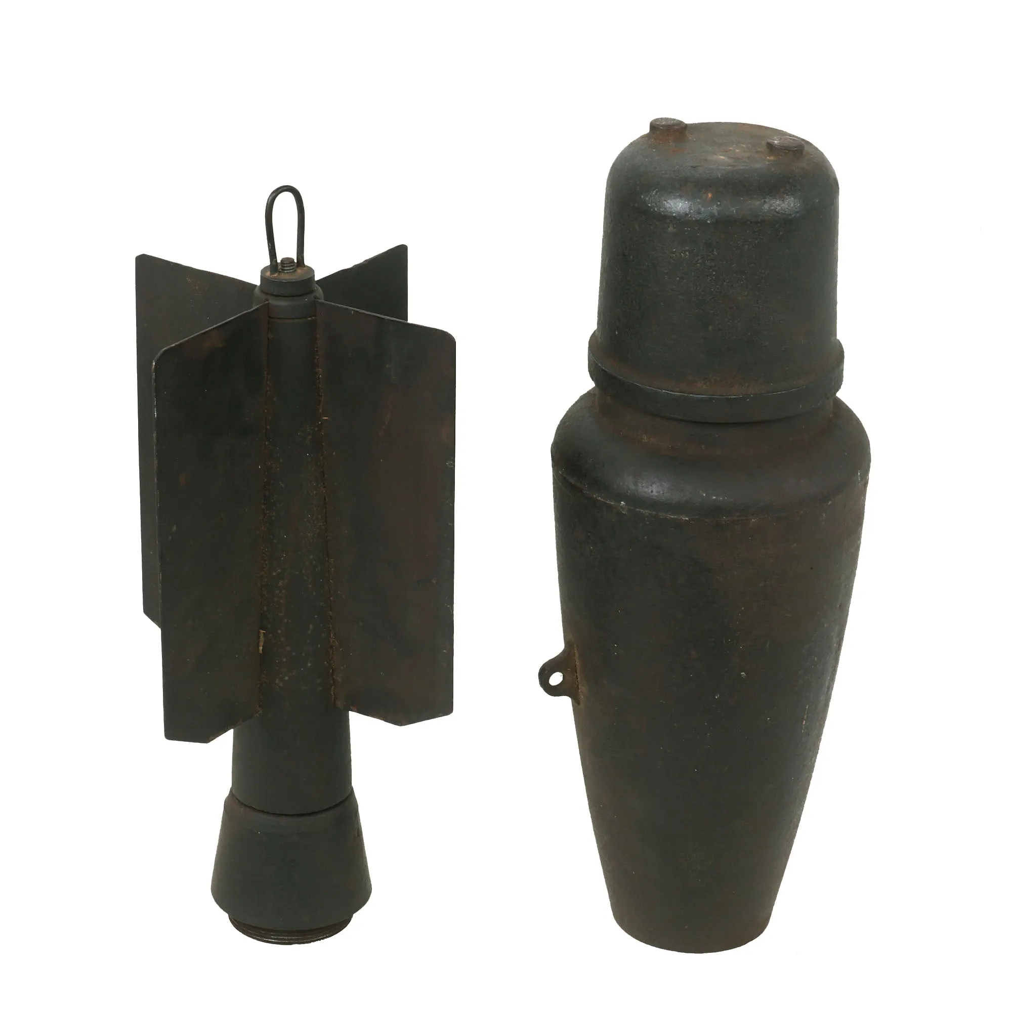 Original British WWI Royal Flying Corps Inert 20 Pound Cooper Aerial Bomb with Fuze & Fuze Cover