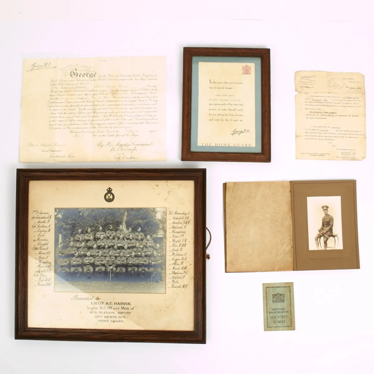 Original British WWI WWII Officer Grouping - Lieutenant Albert Harris