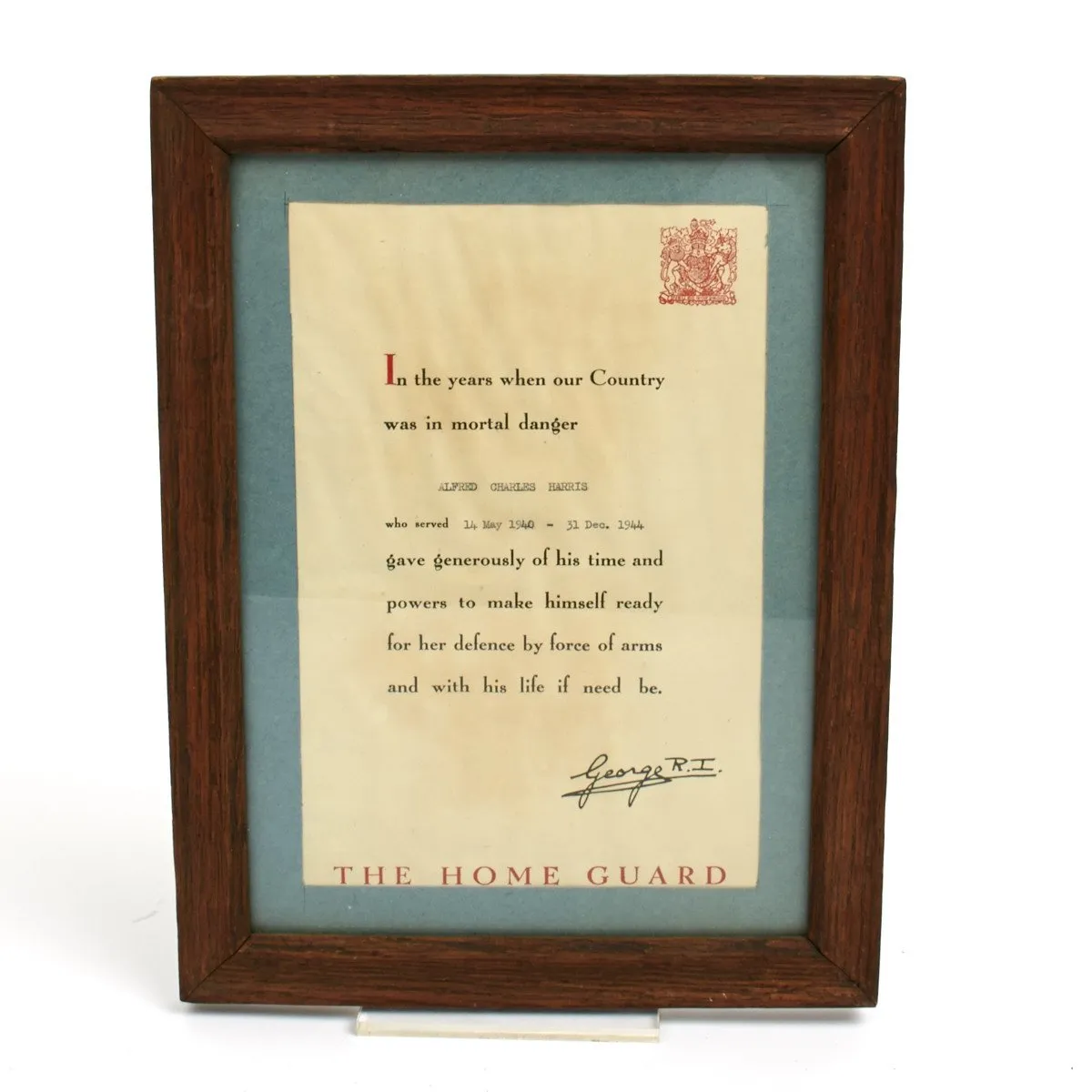 Original British WWI WWII Officer Grouping - Lieutenant Albert Harris