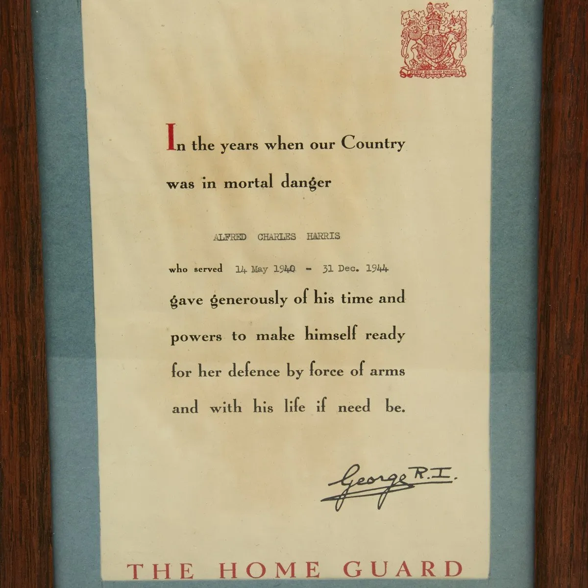 Original British WWI WWII Officer Grouping - Lieutenant Albert Harris