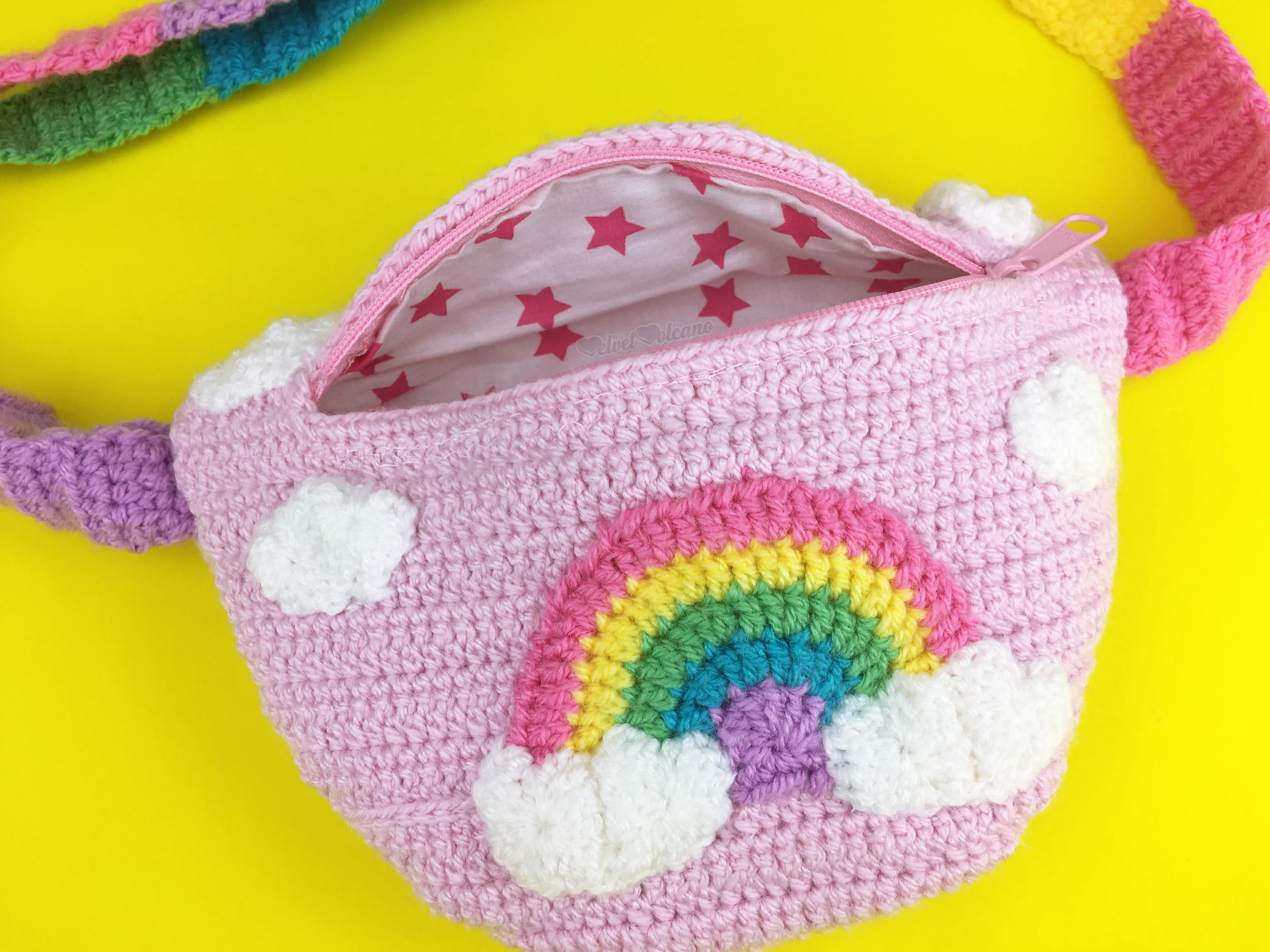 Pastel Rainbow Cloud Bum Bag (Baby Pink)