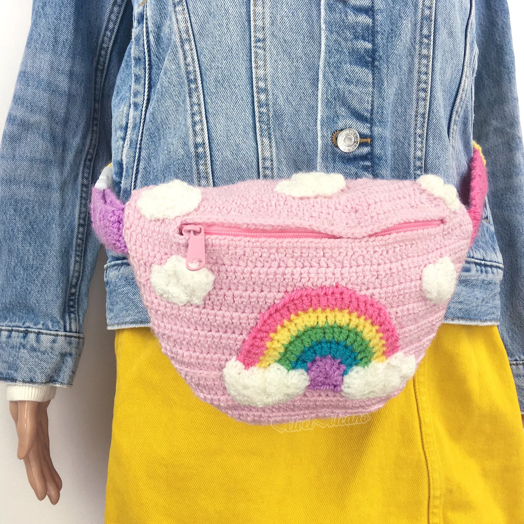 Pastel Rainbow Cloud Bum Bag (Baby Pink)