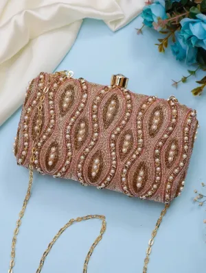 Pearl Embroidery Clutch