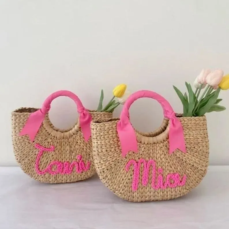 Personalized Bridesmaid Beach Bag Customized Straw Bag For Bachelorette Party Bridesmaid Gift Summer Bag Gift For Mom