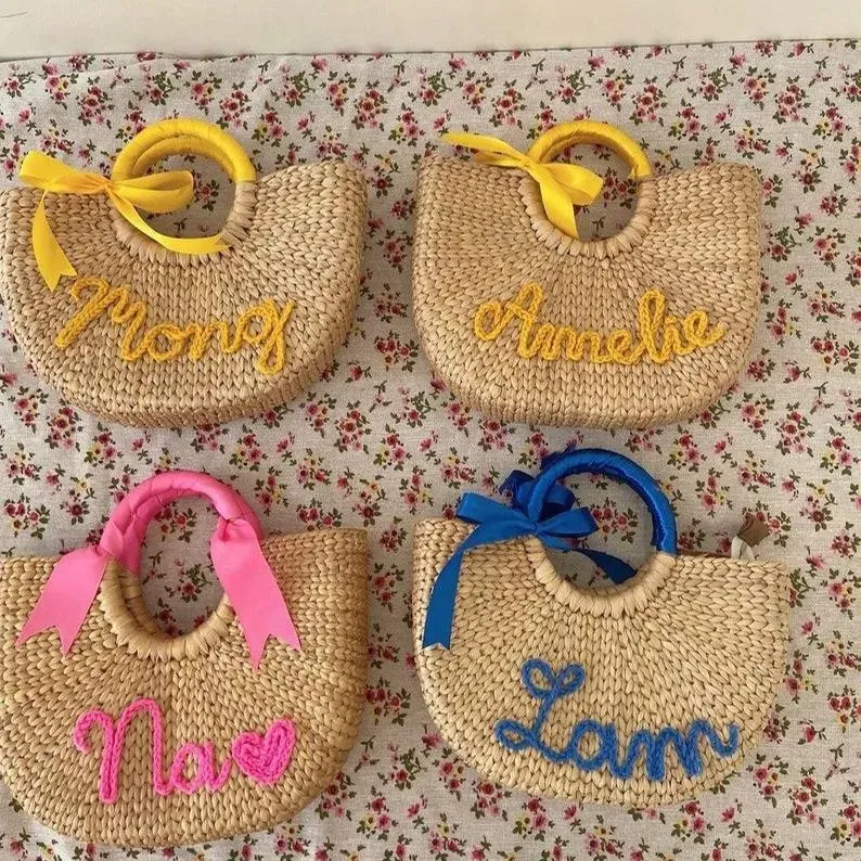 Personalized Bridesmaid Beach Bag Customized Straw Bag For Bachelorette Party Bridesmaid Gift Summer Bag Gift For Mom