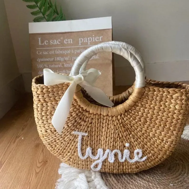 Personalized Bridesmaid Beach Bag Customized Straw Bag For Bachelorette Party Bridesmaid Gift Summer Bag Gift For Mom