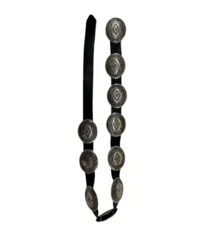 Pete Morgan Navajo Hammered Silver Concho Belt