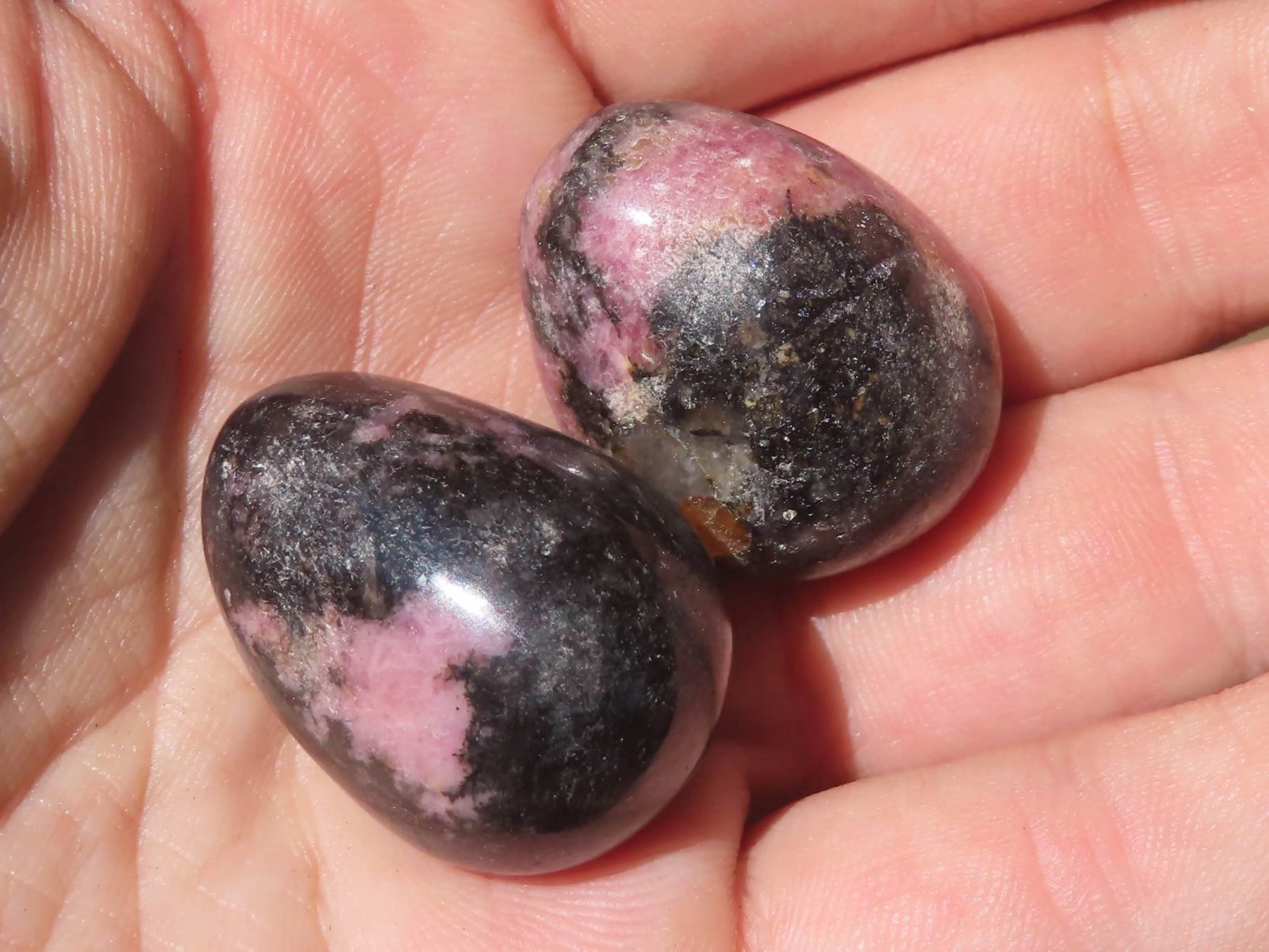 Polished Mini Rhodonite Eggs x 35 From Madagascar