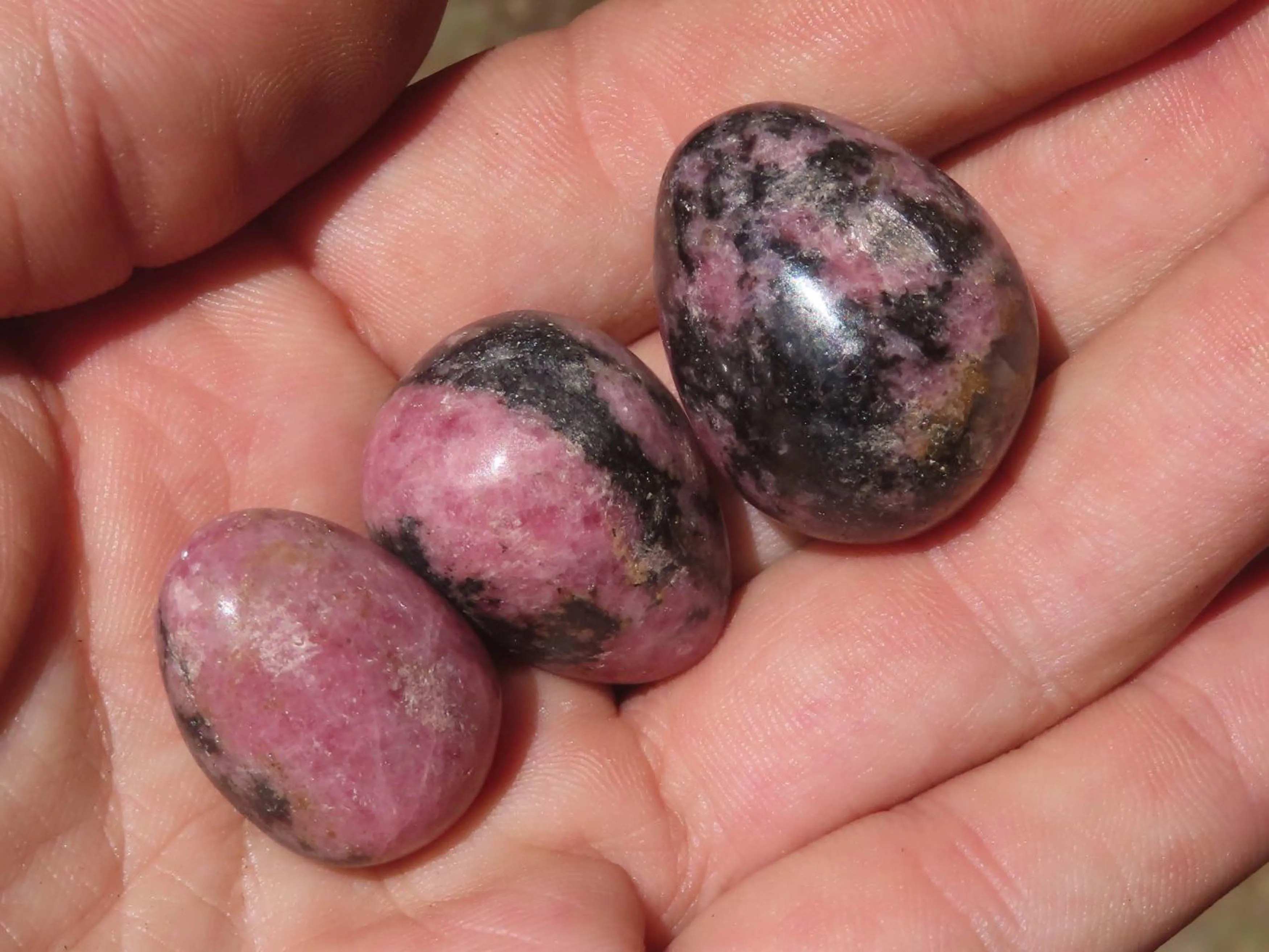 Polished Mini Rhodonite Eggs x 35 From Madagascar