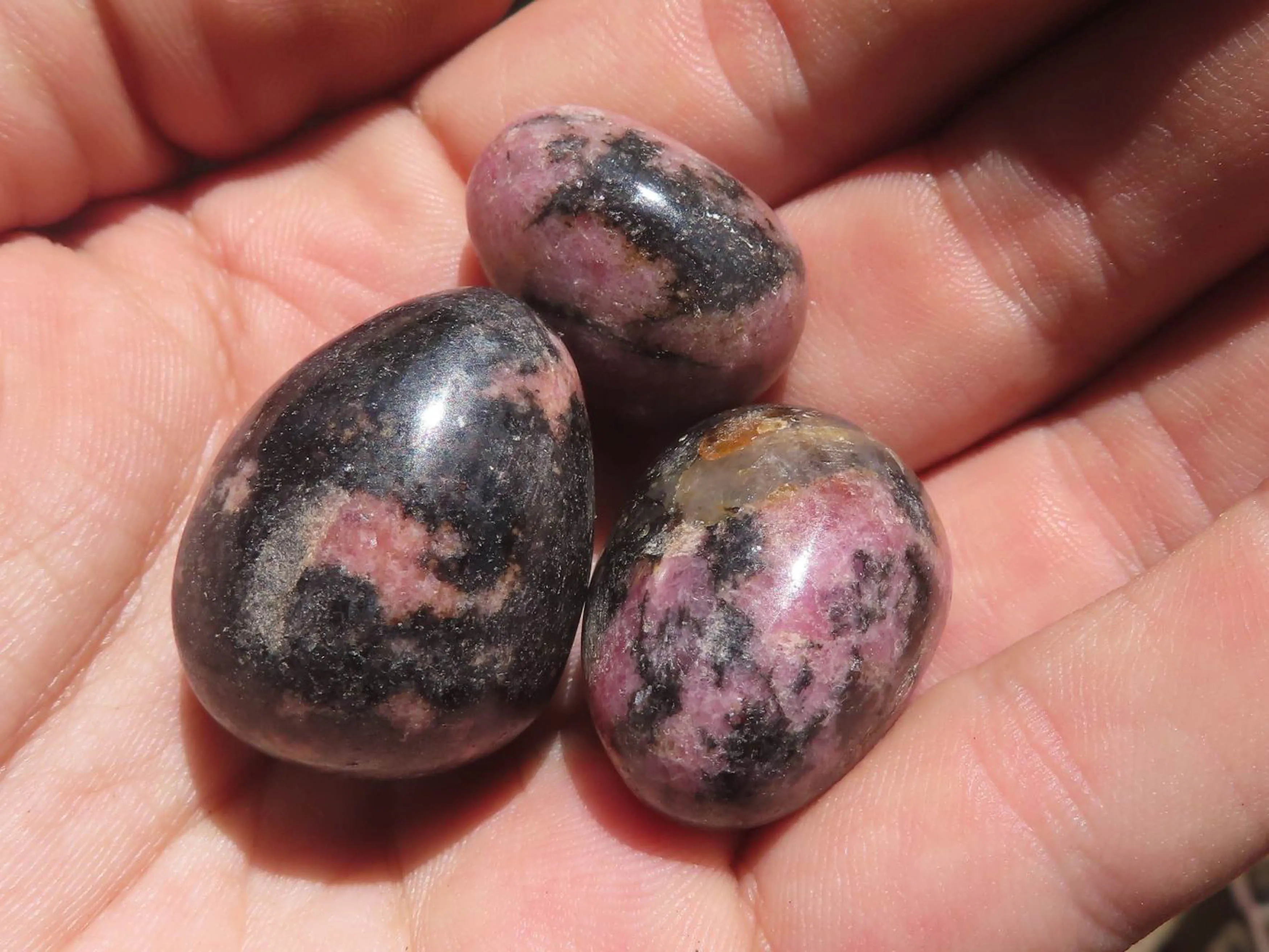 Polished Mini Rhodonite Eggs x 35 From Madagascar