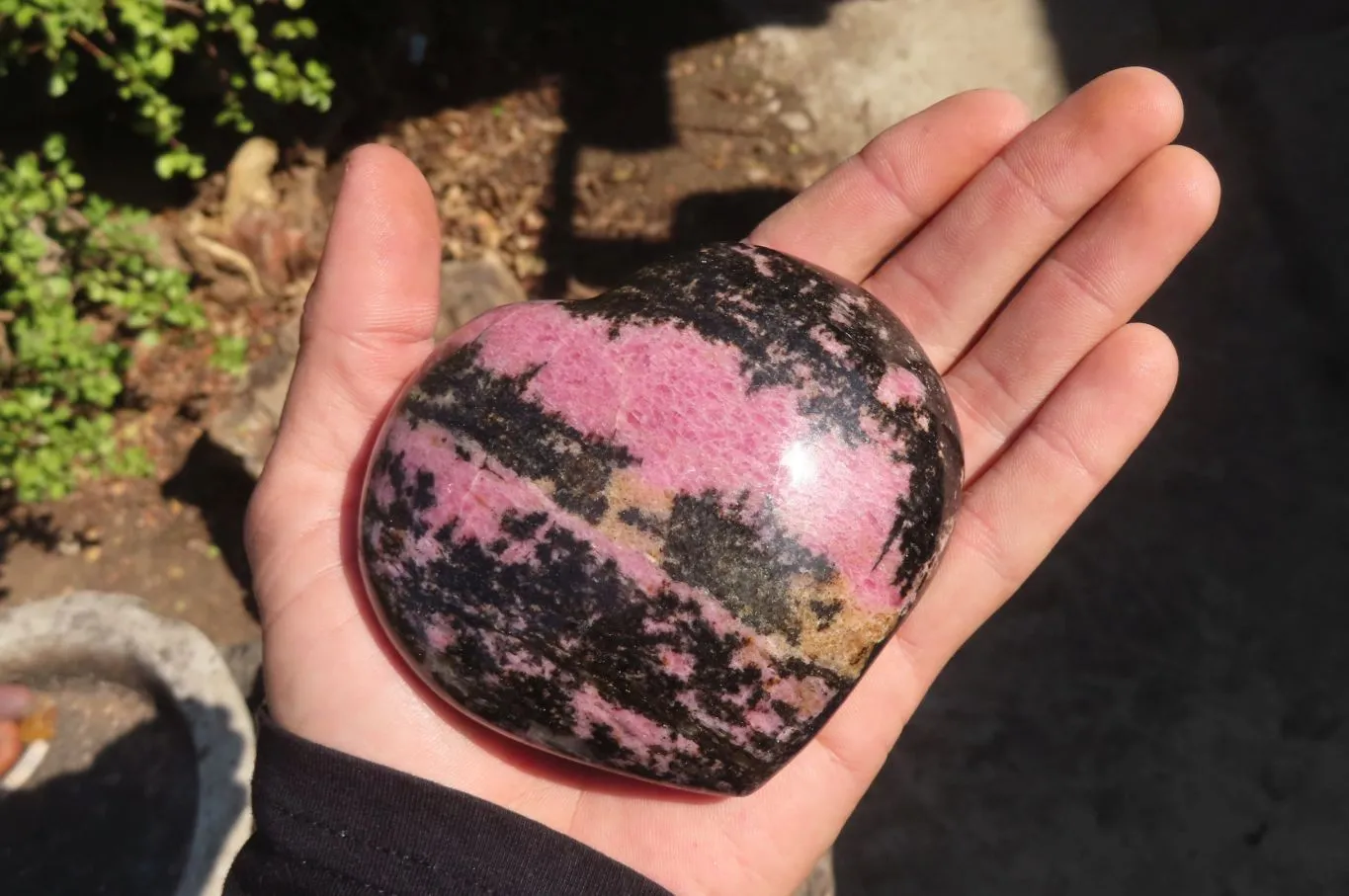Polished Rhodonite Hearts x 3 From Ambindavato, Madagascar