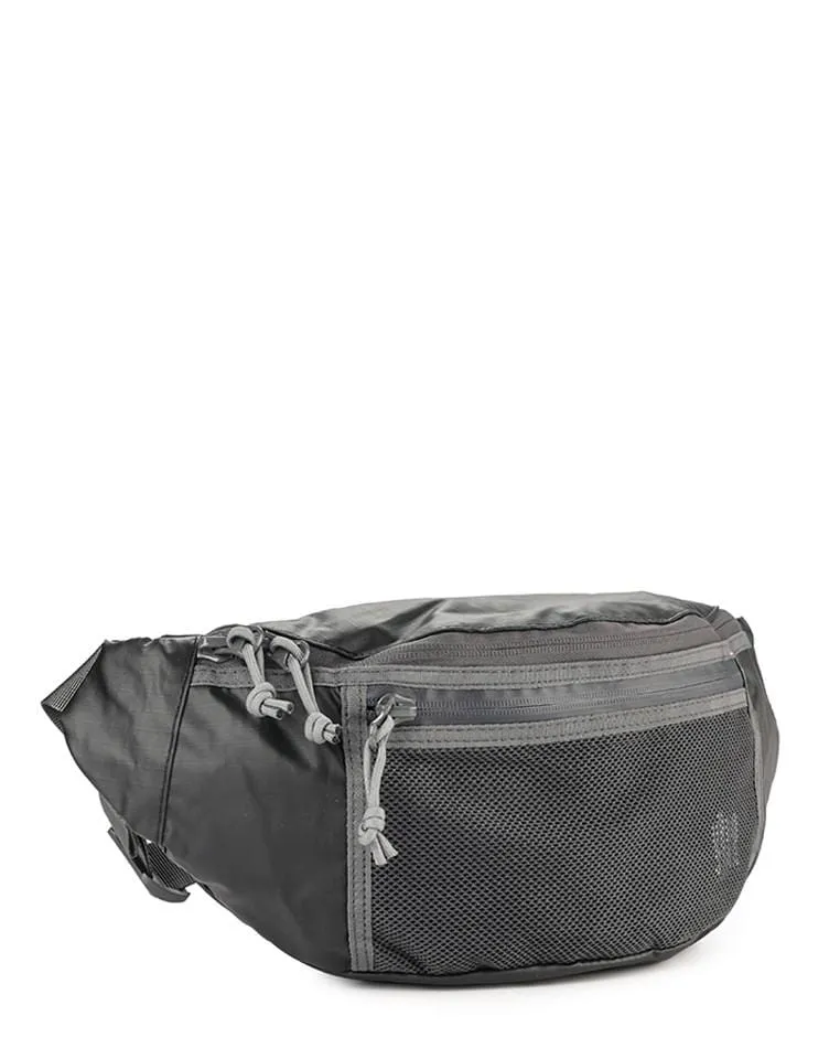 Poly Nylon Mesh Medium Waist Pack - Black