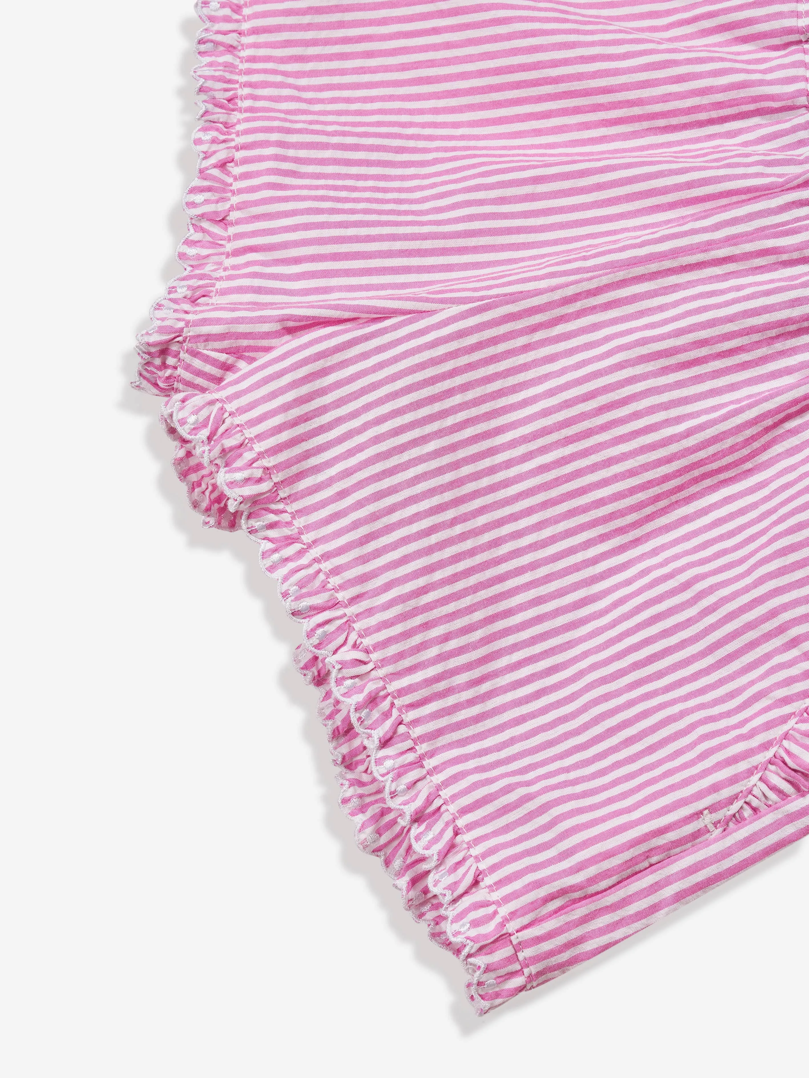 Ralph Lauren Girls Striped Ruffle Shorts in Pink