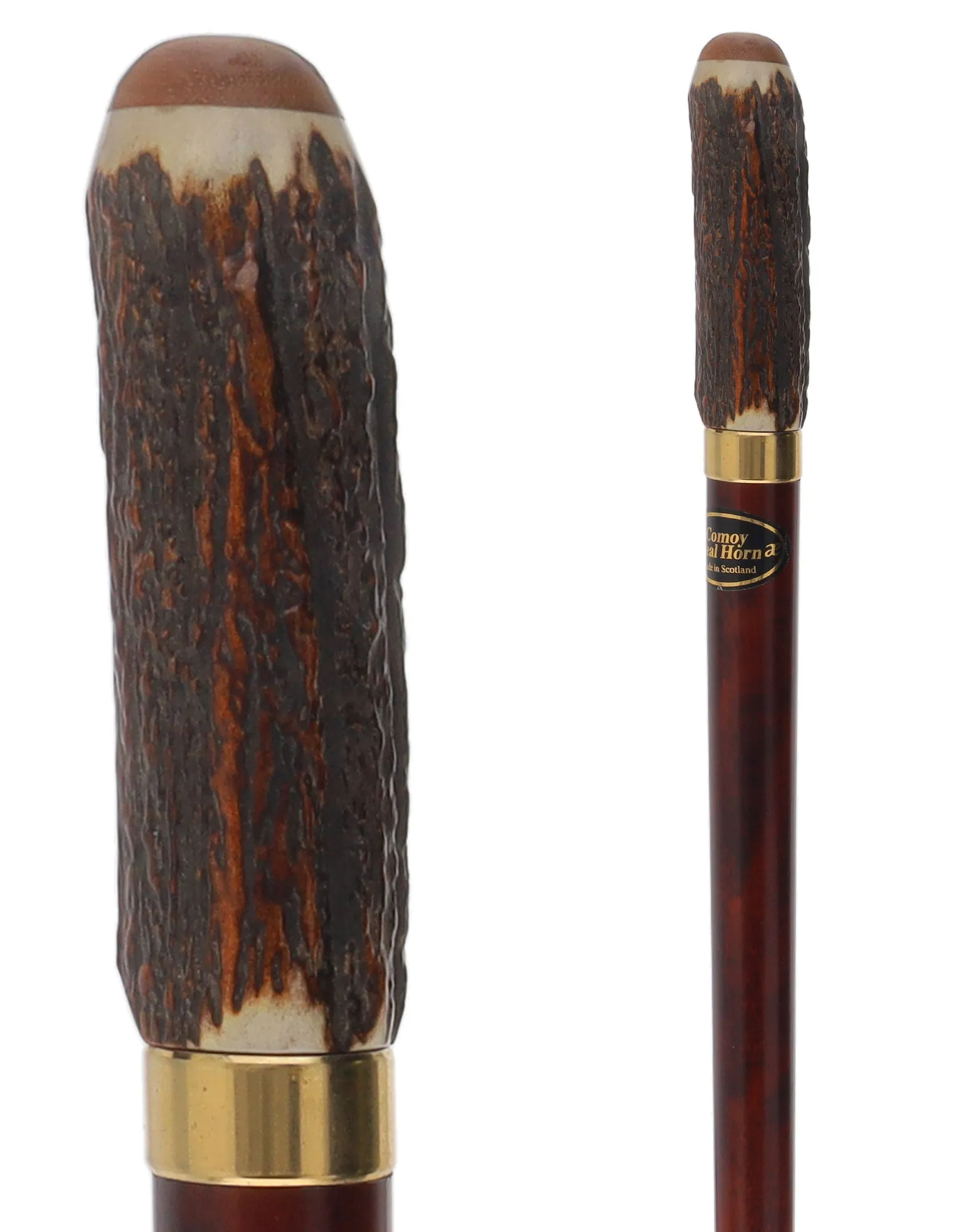 Rare Collector's Piece Listing: Comoys Real Horn knob cane w/ chestnut shaft