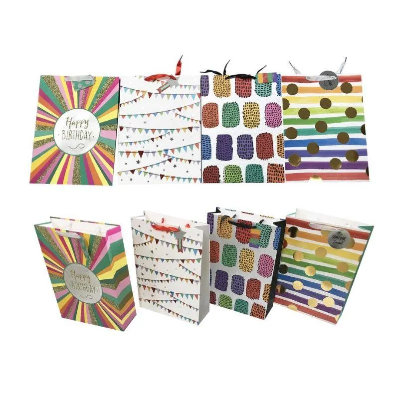 Retro Birthday Series Premium Gift Bag - 31cm x 42cm x 12cm