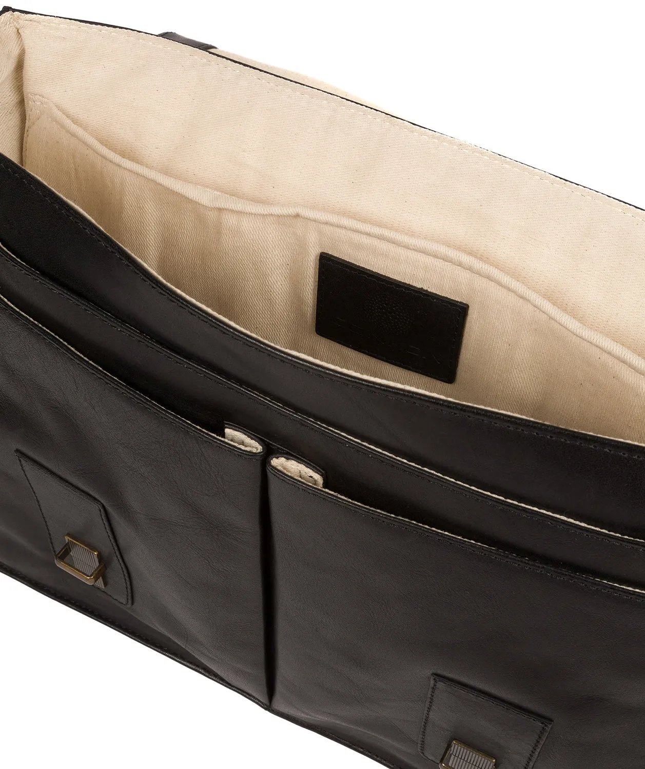 'Scolari' Black Leather Briefcase