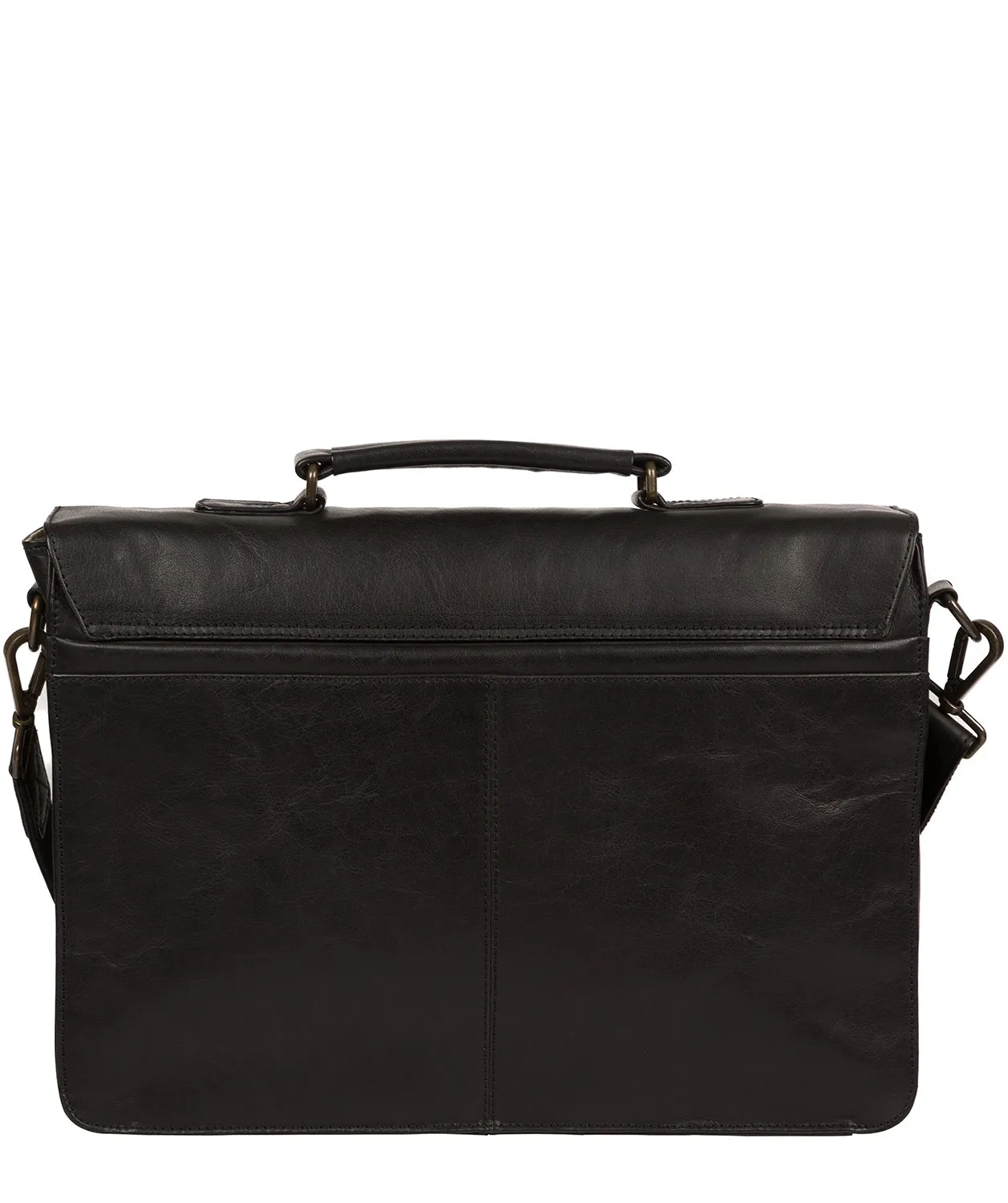 'Scolari' Black Leather Briefcase