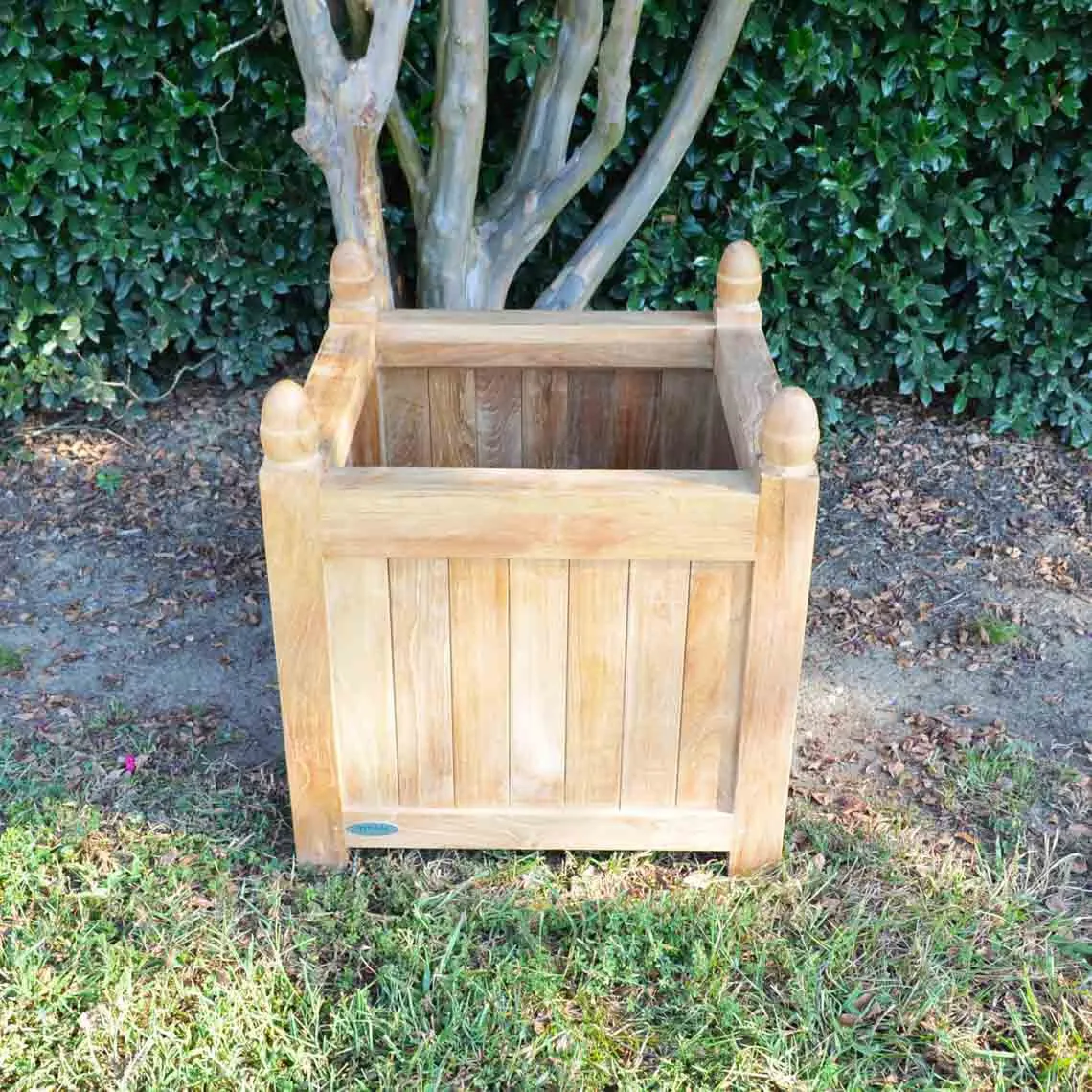 Scratch and Dent - Teak Square Planter | 25-in - FINAL SALE