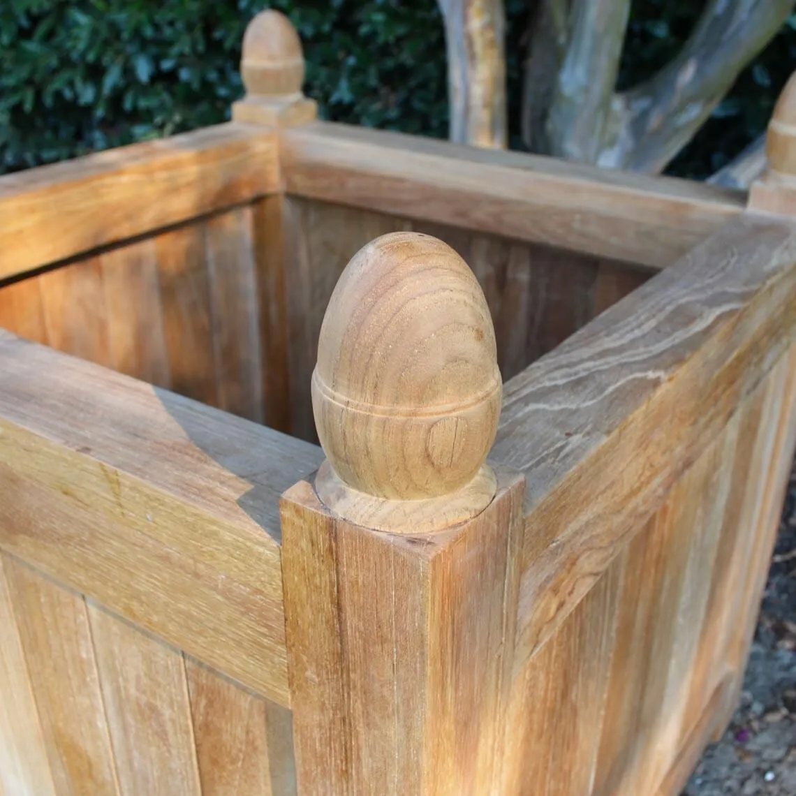 Scratch and Dent - Teak Square Planter | 25-in - FINAL SALE