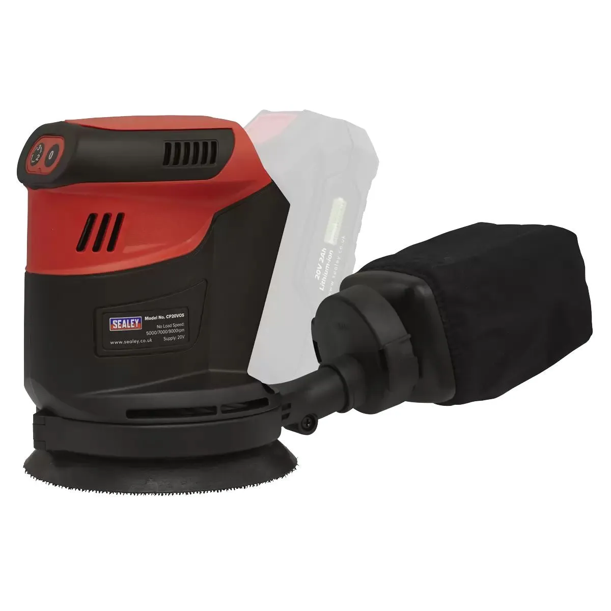 Sealey CP20VOSKIT 20V Orbital Palm 125mm Sander Kit with 2 Batteries & Charger