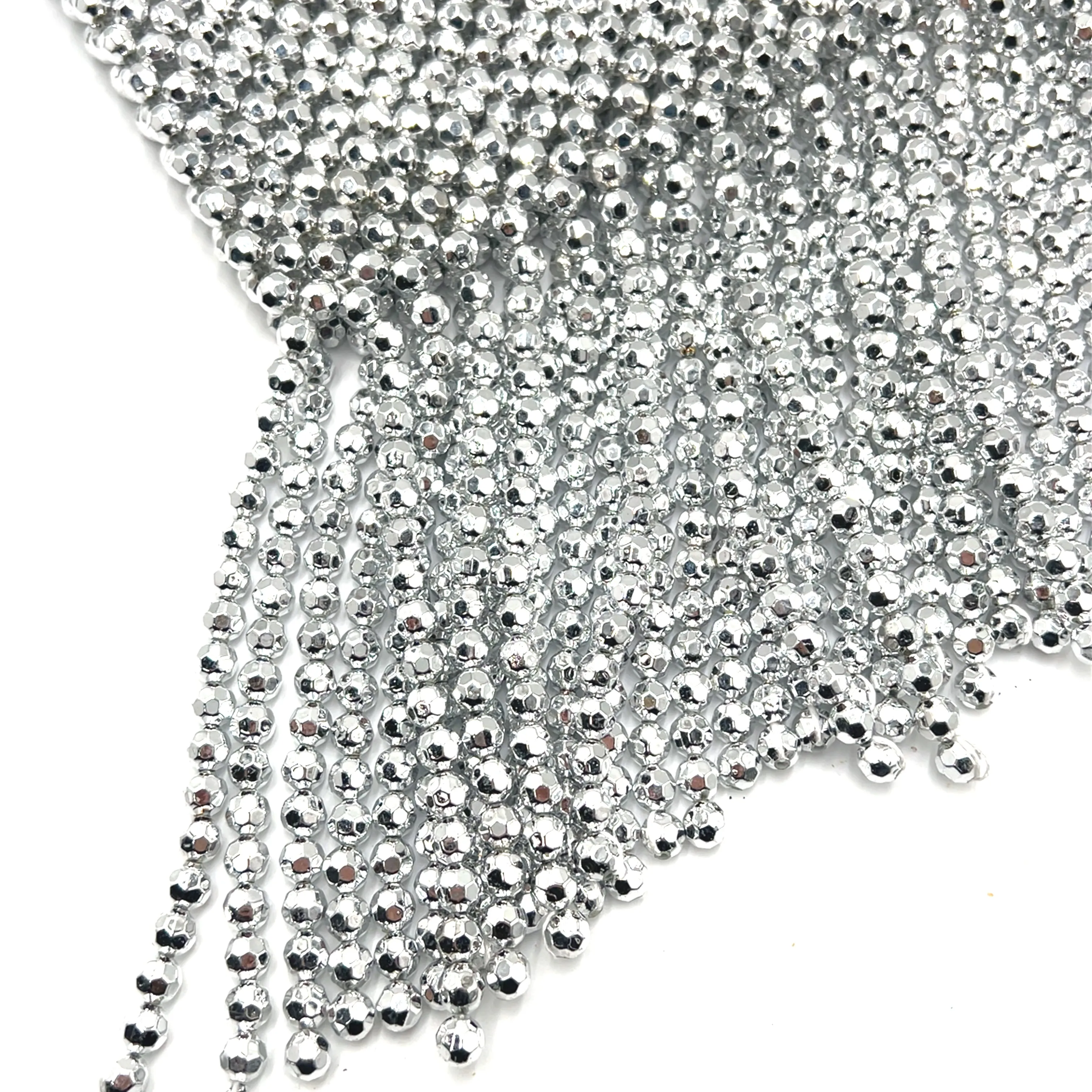 Silver Beaded Statement Evening Bag
