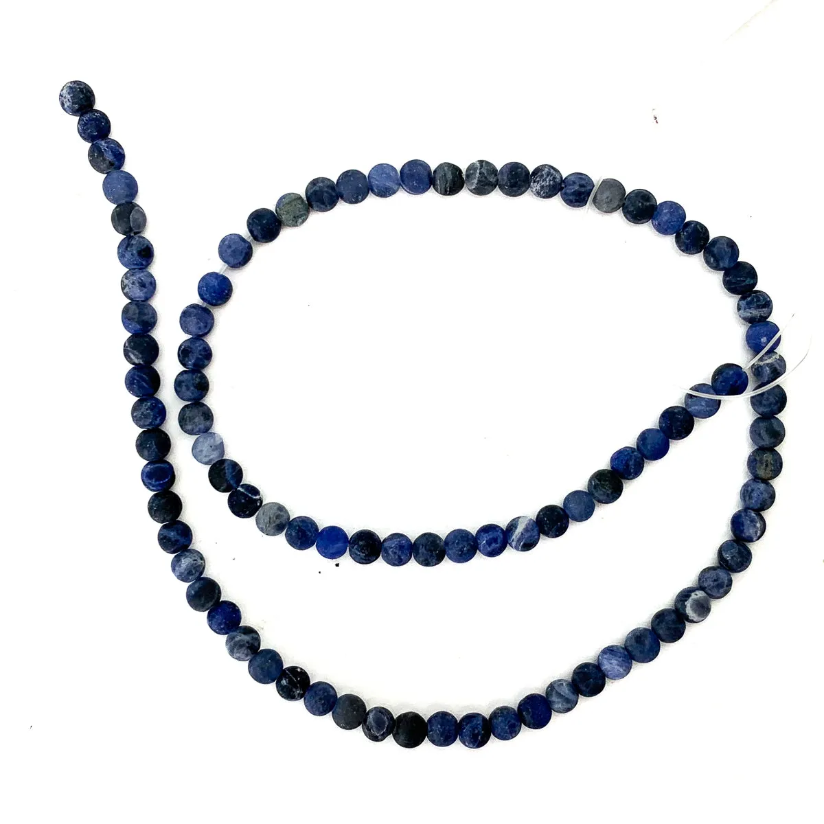Sodalite 4mm Matte Rounds Strand