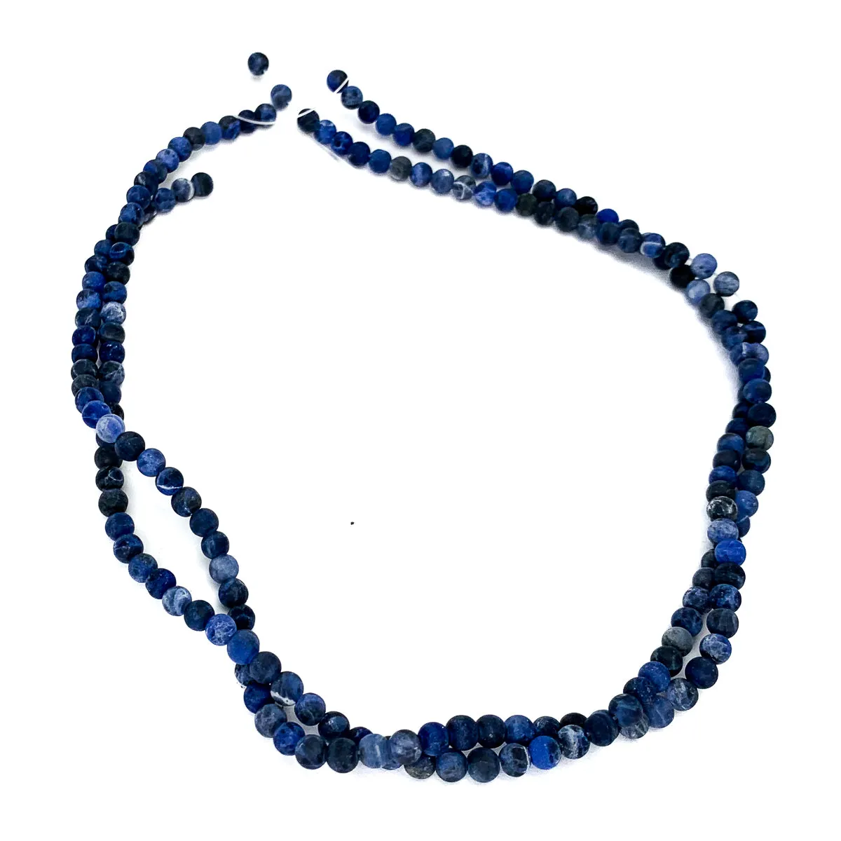 Sodalite 4mm Matte Rounds Strand